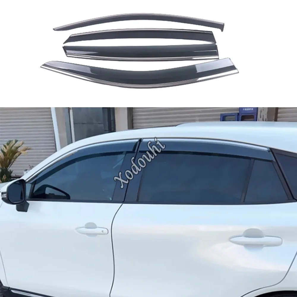 

For Toyota Venza/Harrier 2021 2022 2023 2024 Plastic Car Window Visor Sun Shade Rain Guard Decor Frame Exterior Accessories 4PCs