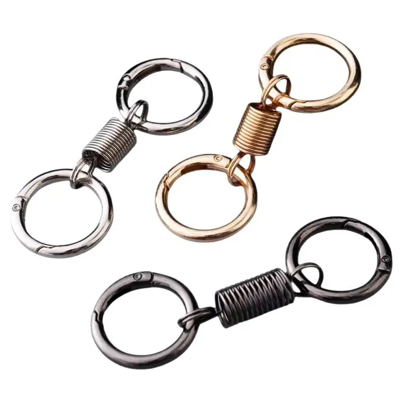 Zinklegierungs-Feder-Doppelring-Schlüsselanhänger, Robuster Tragbarer Schlüsselorganizer für den Täglichen Gebrauch und als Dekoratives Accessoire – Detail 6