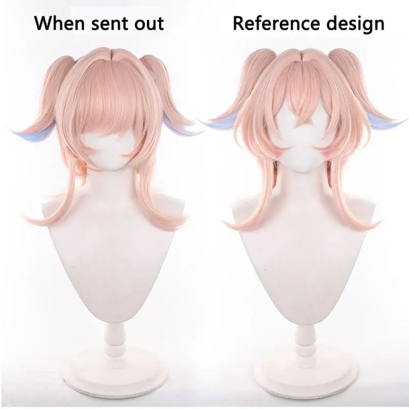 Anime Genshin Impact Linnea Damen Cosplay Perücken Kostüme Kopfbedeckung 50cm Lange Simulierte Kopfhaut Dicke Gemischte Voluminöse Lange Haarperücken – Detail 1