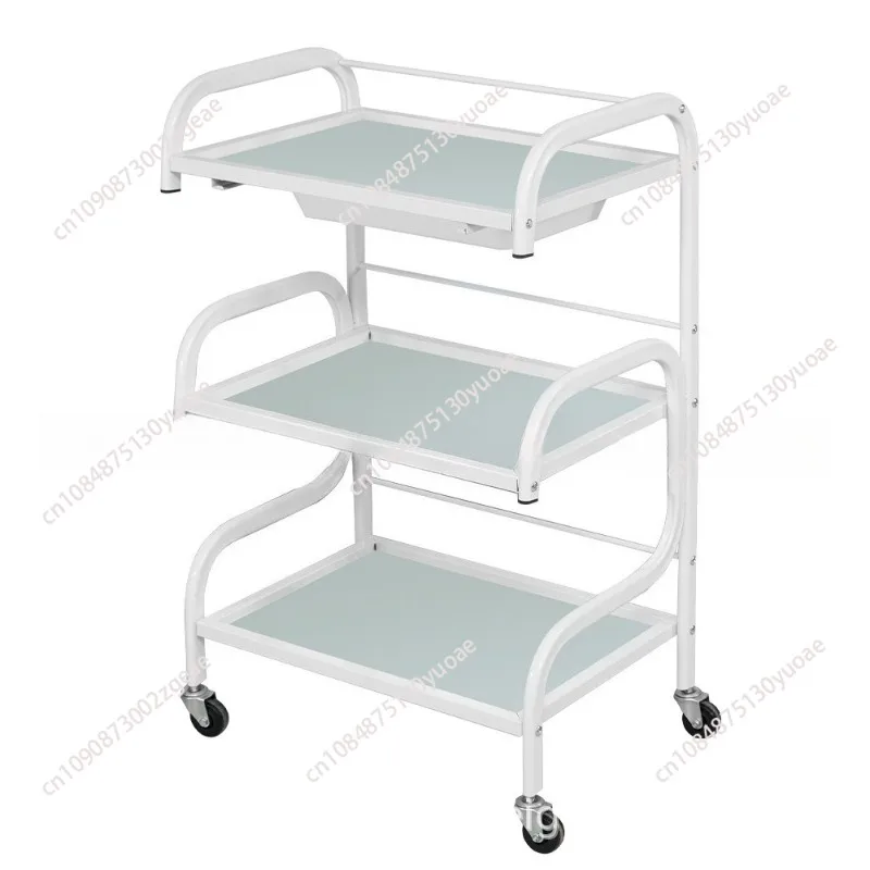 Beauty cart Mobile three-layer beauty salon Hair cart Nail art tattoo embroidery Cupping multi-functional tool cart