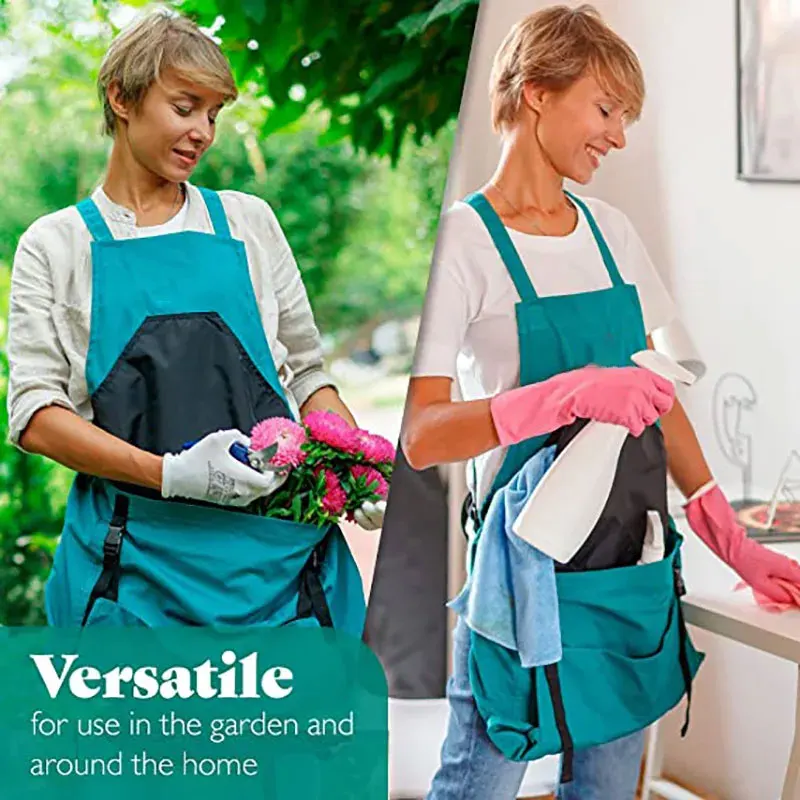 

Kitchen Apron Large Pocket Apron With Backpack Tool Holder, Ideal For Outdoor Harvesting And Gardening, Apron