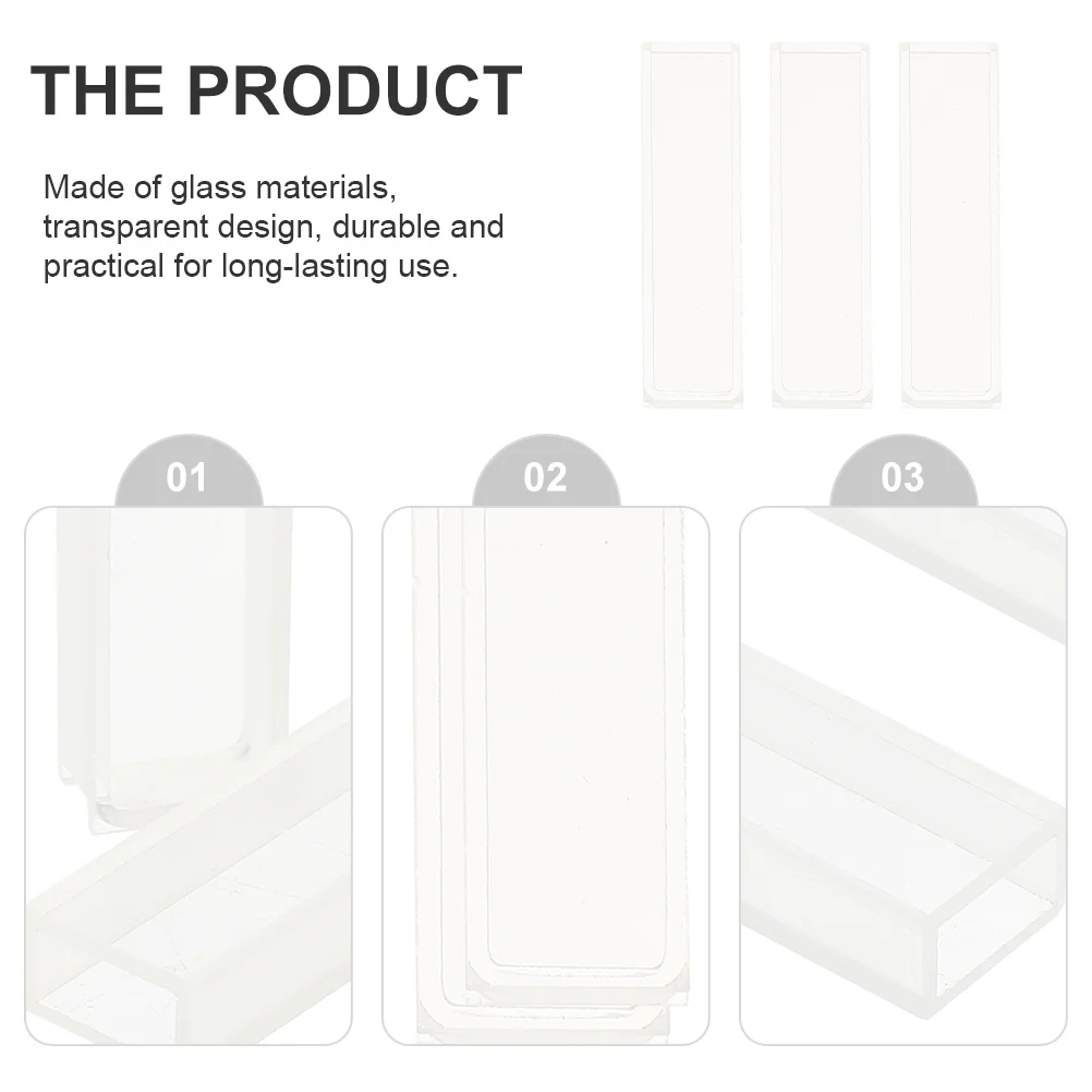 3Pcs Glass Cuvette 5mm Pathlength Durable Transparent Spectrophotometer Lab Sample Cuvettes Glass Cuvettes Sample Cuvette - Image 3