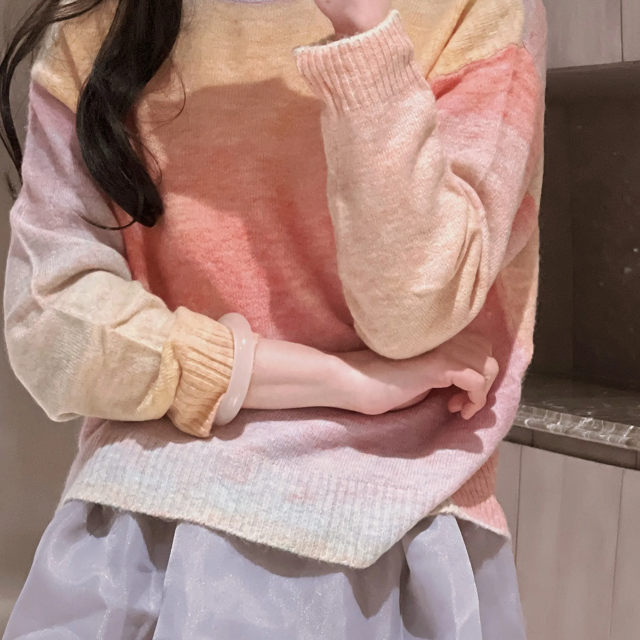 

Мягкий вязаный свитер черного цвета, круглый пуловер, милый пуловер, осень 2021, модная женская одежда, без зарегистрированного бренда