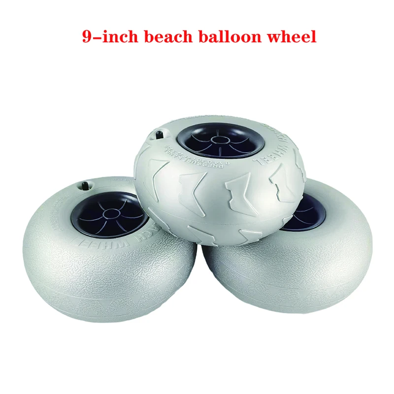 2Pcs 9 Inch Pneumatic Tire PVC Ballon Kayak Trolley/Trolley Wheels Beach For The Beach Trolley PVC Inflatable Beach Wheel