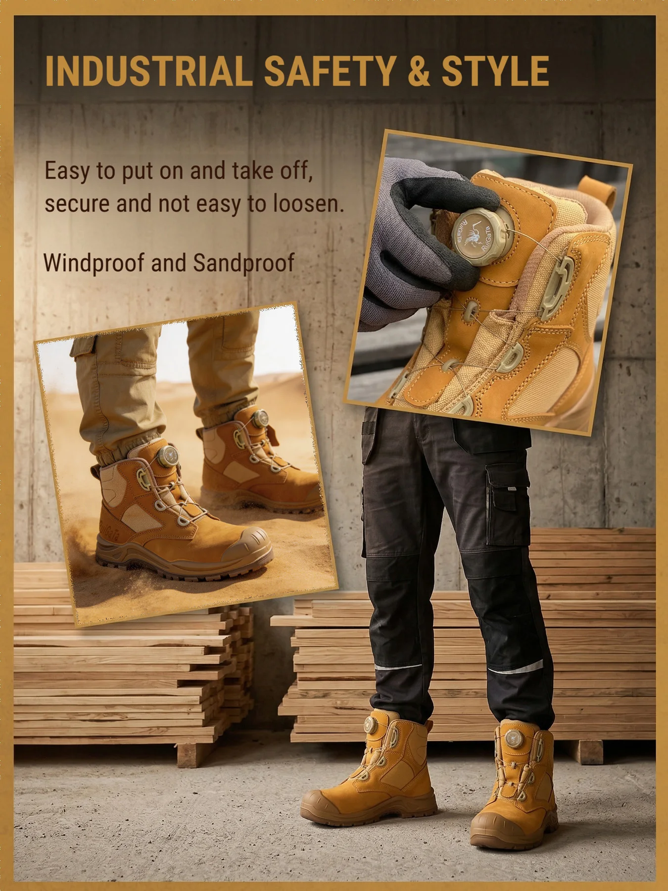 

Мужские защитные ботинки со стальным носком, на вращающихся шнуровках, водонепроницаемые, непробиваемые, неразрушимые, для работы