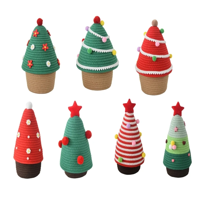 Y1UB Dokuma Pamuk Halat makyaj tutucusu Dekoratif Masaüstü Depolama Sepeti Çok Amaçlı Yatak Odası Organizatör Kozmetik için