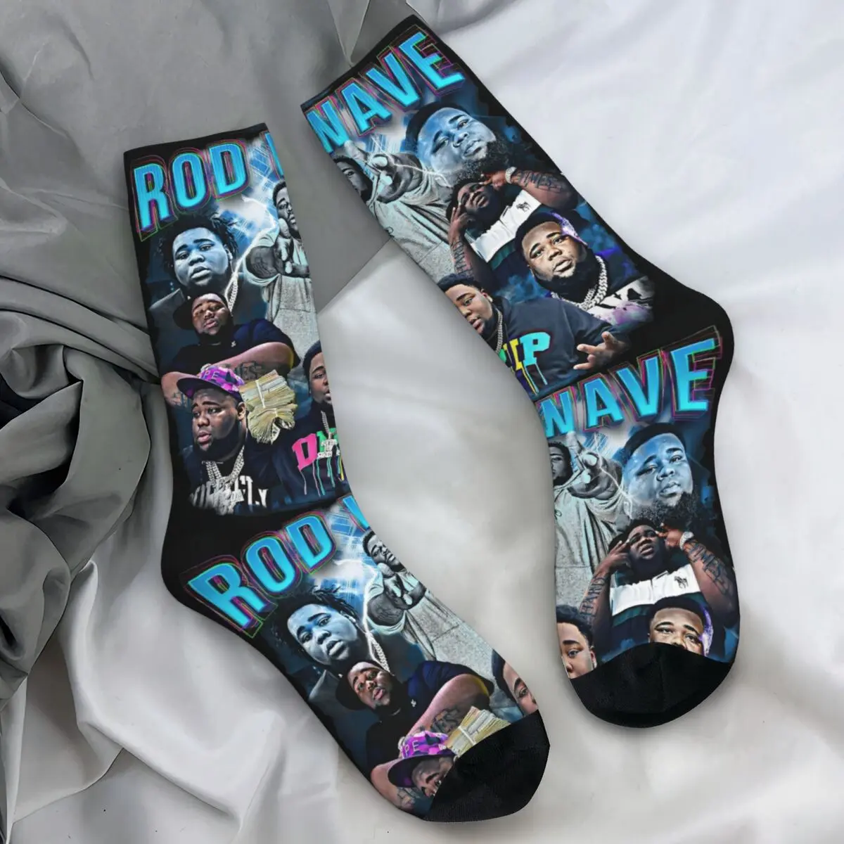 Men Socks Rods Music Waves American Rapper Tour Stockings Autumn Vintage High Quality Socks Pattern Running Anti Skid Socks