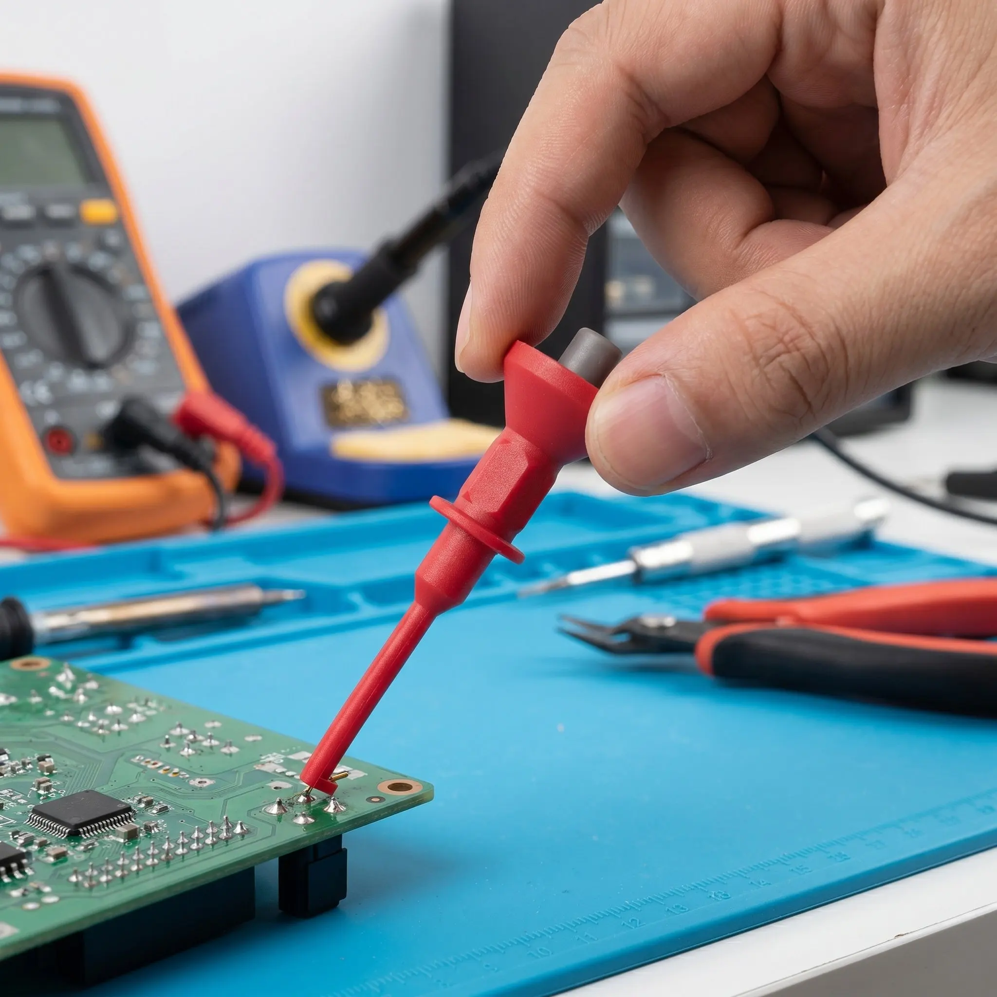 Multimeter Test Hook Clip 2Mm Plug Mini Spring-Loaded Needle Probe for Precise Circuit Testing Electronic Repair Electrical