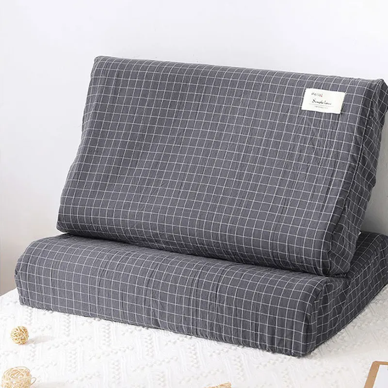 Latex Pillow Cases Strip Plaid Soft Memory Foam Pillowcases Neck Memory Cushion Cover 40*60cm/30*50cm Orthopedic Neck Healthcare