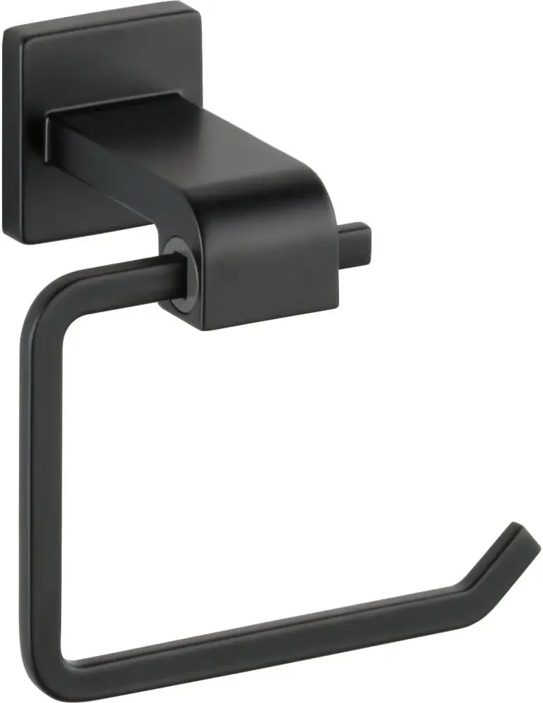 77550-BL Ara Wall Mount Open Square Toilet Paper Holder Bath Hardware Accessory in Matte Black