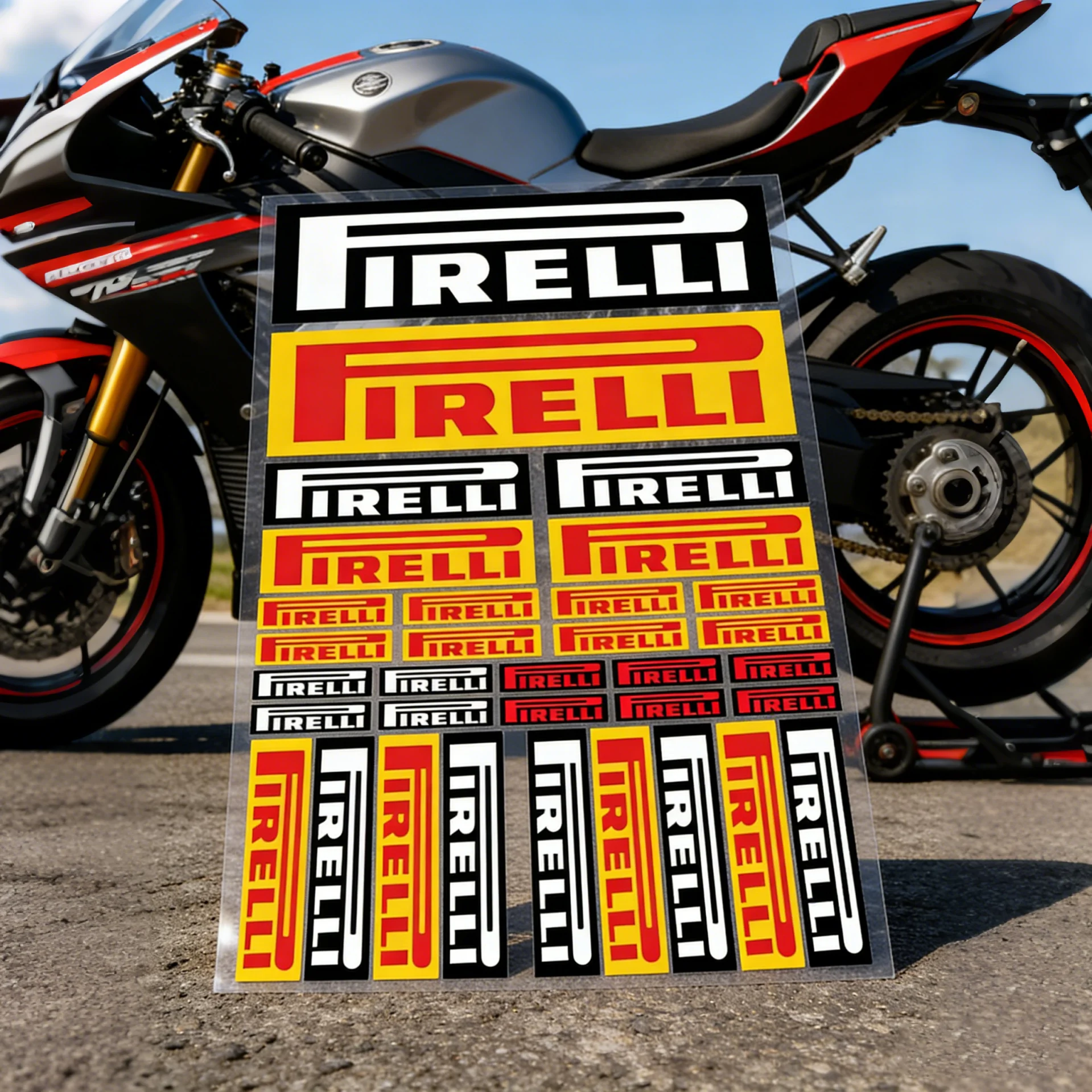 For PIRELLI Stickers Moto Sticker Auto Body Bumper Windows Motorcycle Laptop Walls Vinyl Decal Car Tuning Accessories