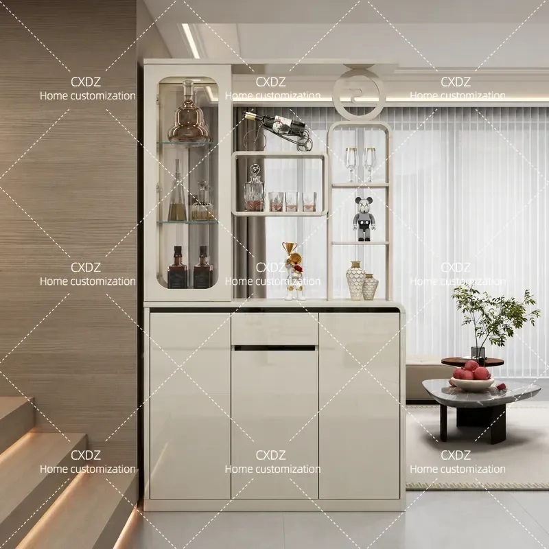 Barrett Cream Wind Entrance Foyer Cabinet Wine  Integrated Double-sided Screen Cabinet Partition Cabinet Shoe