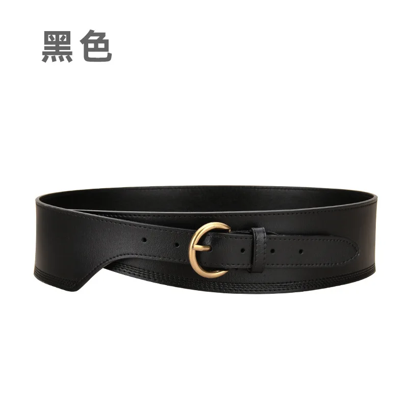 女性用ヴィンテージ本革ウエストベルト、セーターウインドブレーカーにマッチする装飾ワイドベルト、ウエストハグワイドベルト