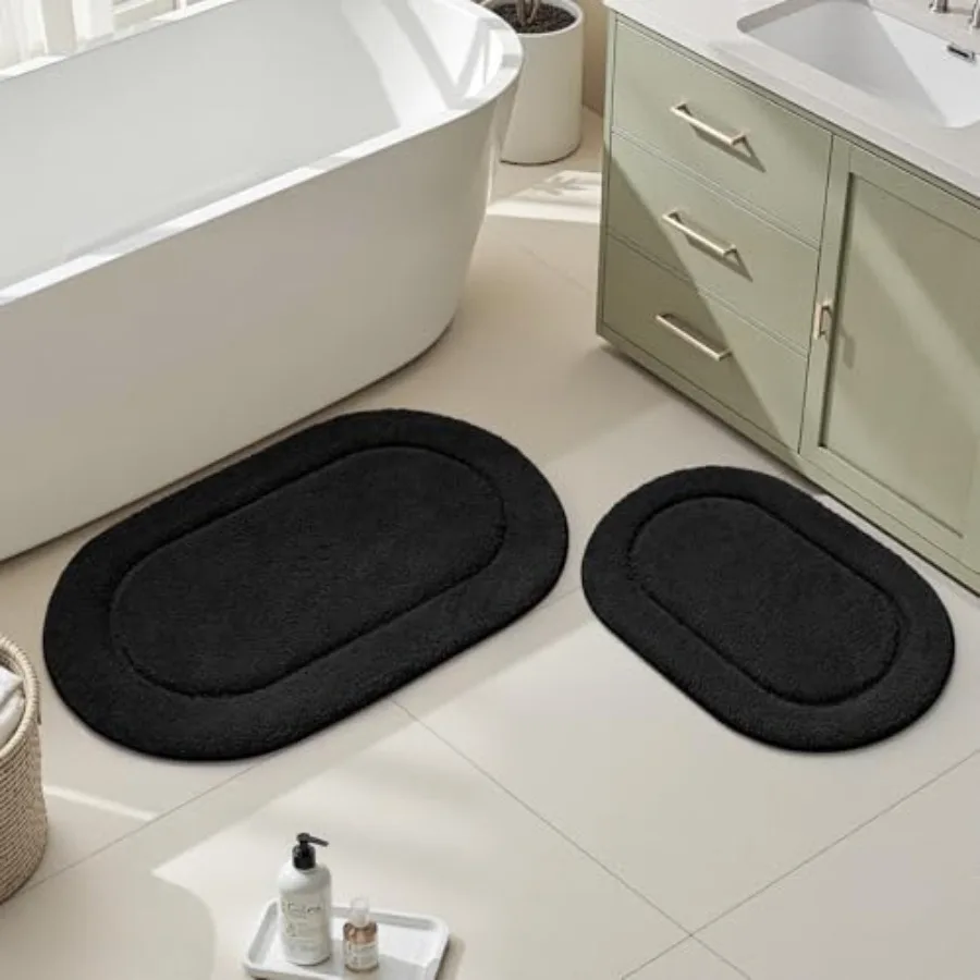 

Bathroom Rugs Sets 2 Piece Small Bathroom Rugs Soft Absorbent Microfiber Mats Machine Washable Bath Mats for Shower Room Bathtu