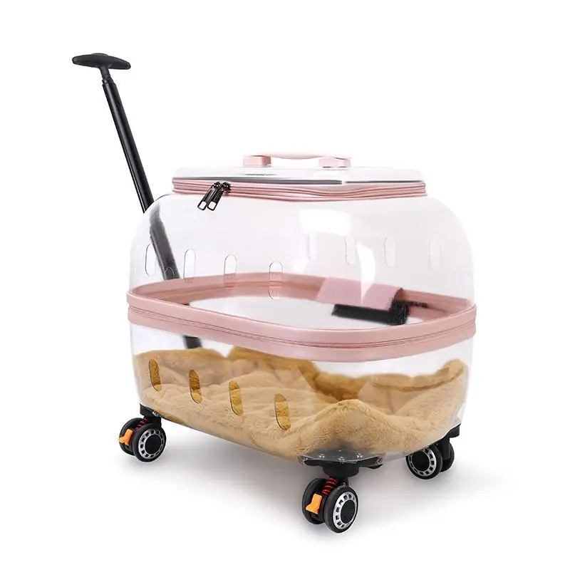 bag pet trolley case going out dog portable transparent backpack trolley sunroof breathable and lightweight new model
