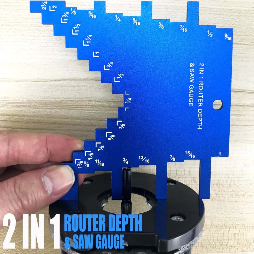 2In1อลูมิเนียม Router ความลึก & Saw GaugeWood เครื่องหมายเครื่องมือปูกระเบื้องลามิเนตกระเบื้องเครื่องมือทั่วไปขั้นตอนความลึกตาราง Saw วัด