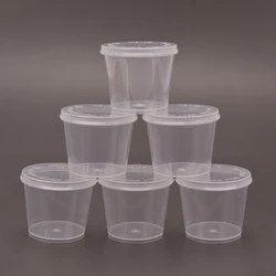 25pcs 25ml Disposable Plastic Takeaway Sauce Cup Containers Food Box Paint Box With Hinged Lids Pigment