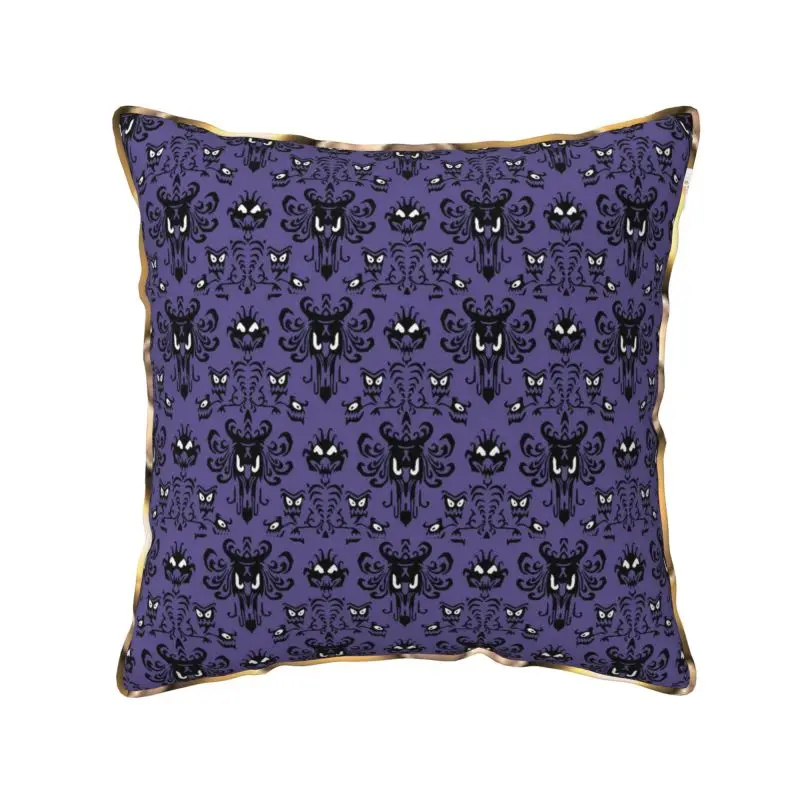 Happy Haunted Mansion Soft Velvet Pillow Cover 18x18 Inch Square Throw Pillow Case Cushion Cover for Car Home Office Decoration