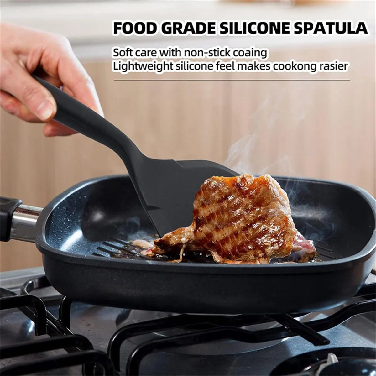 BHBL Silicone Spatula Pancakes Shovel Omelette Spatula Turner for Eggs Fish Pancake Kitchen Scraper Red