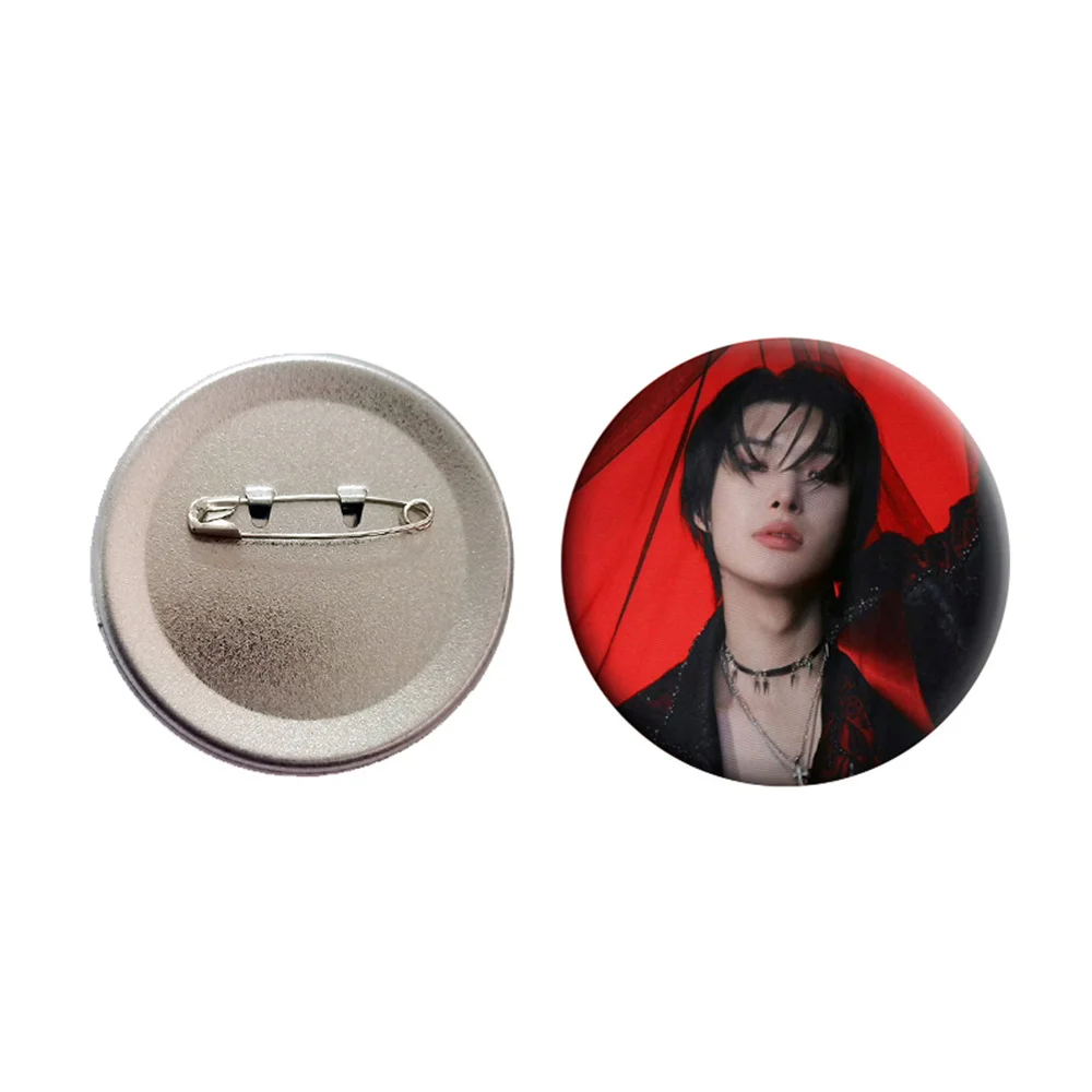 ATEEZ Brooch 58MM Round Tinplate Badge Character Printing Metal Brooch Bag Hat Clothes Accessories Pins Decorations Gift