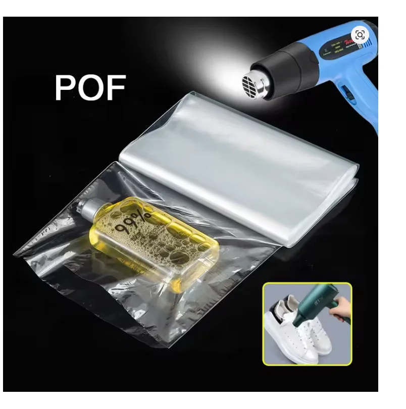 100/200 Pcs POF Transparent Heat Shrinkable Bag Film Heat-sealed Bag Crafts Daily Gift Cosmetic Plastic Storage Shoes Packaging