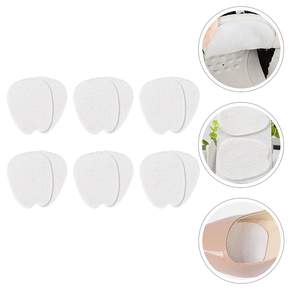 

6 Pairs Breathable High Heel Inserts Forefoot Cushions Shoe Tongue Patches White Impact Resistant Lightweight Wear-Resistant