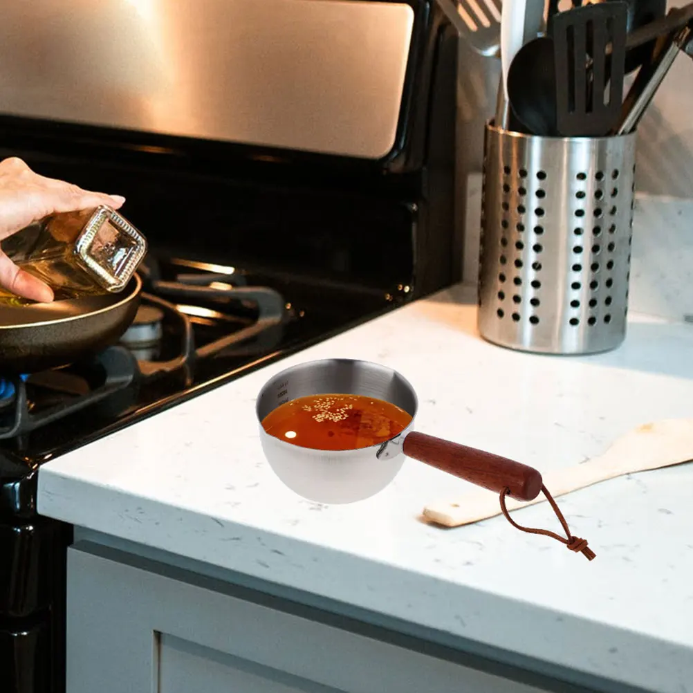 

2Pcs Small Oil Heating Pot Stainless Steel Milk Butter Melting Cookware Non-Toxic Lightweight Kitchen Saucepan for Frying