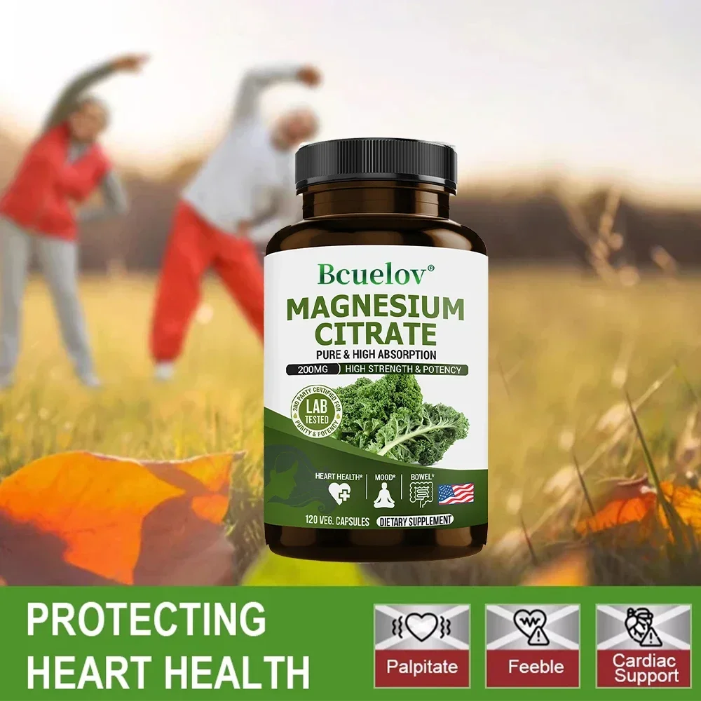 Magnesium Citrate Supplement - Highly Absorbed, Relieves Constipation, Relaxes Nerves, Supports Heart Health, Muscles and Bones