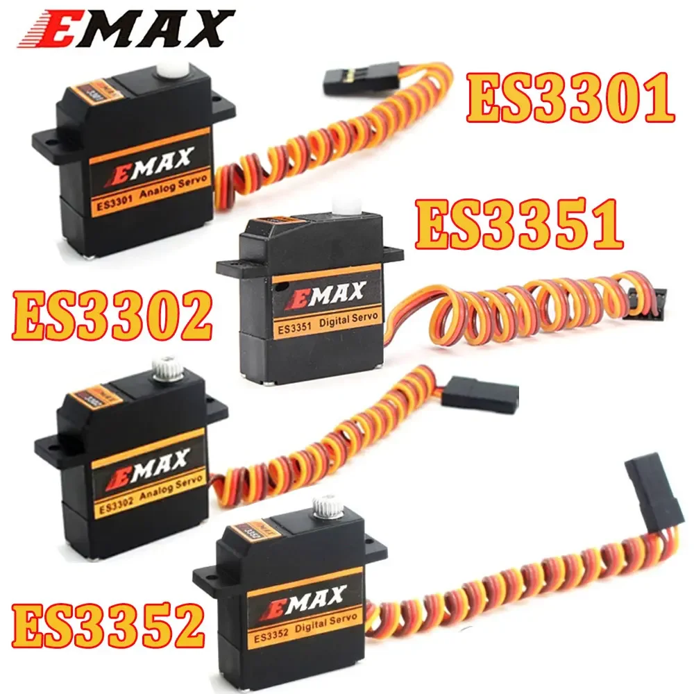 1PCS EMAX ES3301 ES3351 ES3302 ES3352 9mm 4.8-6V Analog / Digital Servo Metal Gear For RC Glider Rc Airplane RC Drone