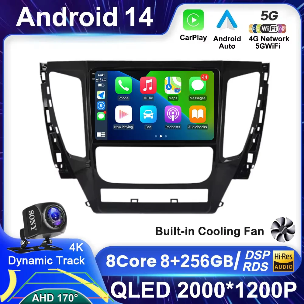 Android 14 For Mitsubishi Pajero Sport 3 2016 - 2018 Car Radio Multimedia Video Player Navigation Stereo GPS Carplay 360 Camera