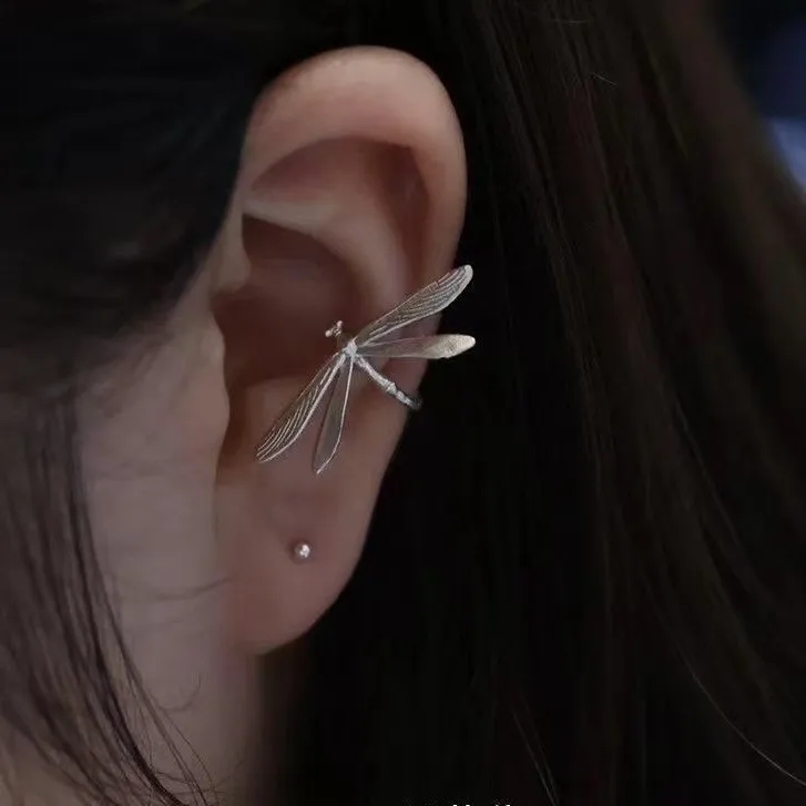 Vintage Zarte Libellen-Ohrringe ohne Loch für Damen, neue trendige Insekten-Knochen-Clip-Ohrringe, Schmuck, Partygeschenke, Großhandel