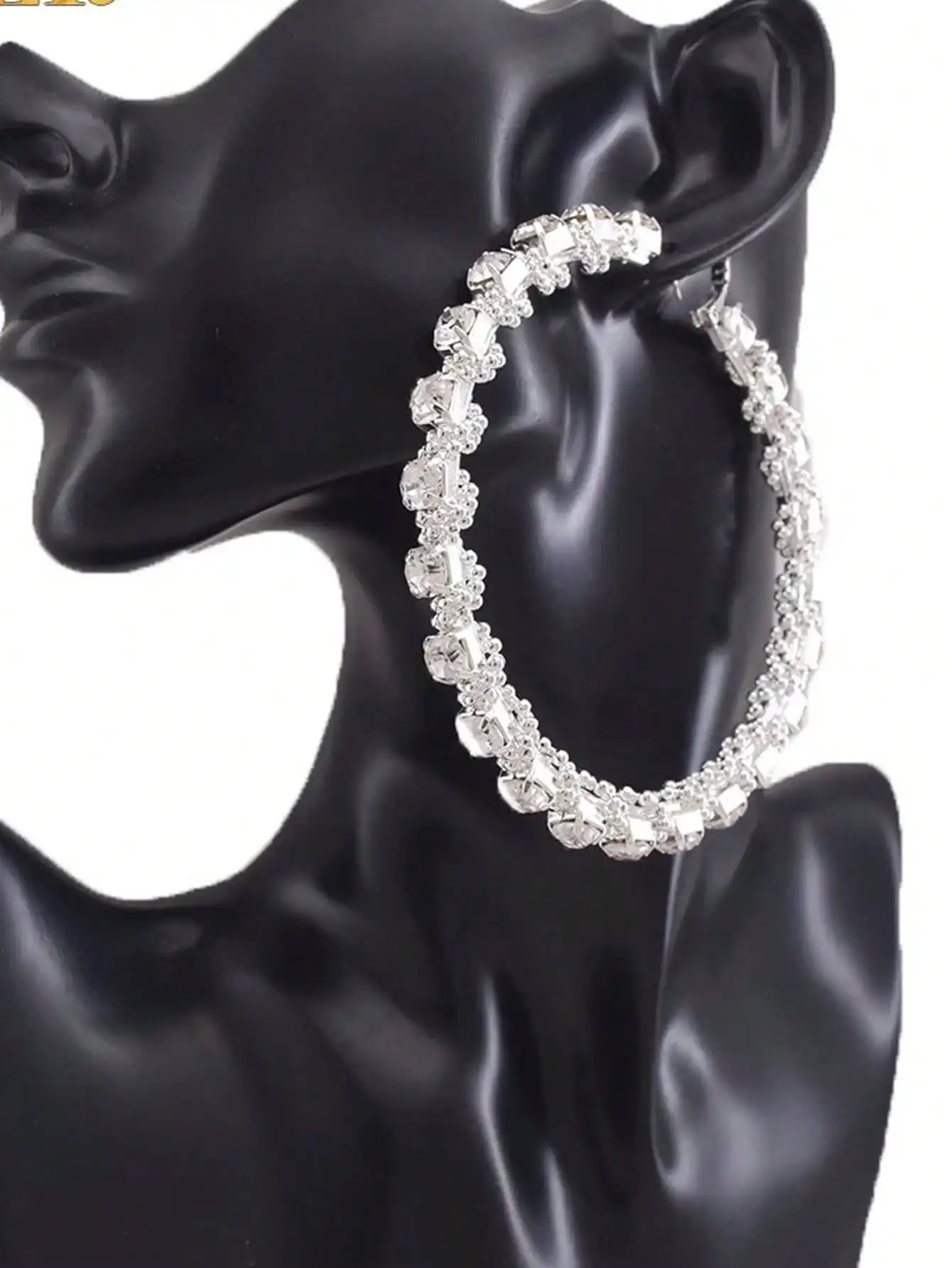8,5 cm große Street Hellseher Hochzeit Damen Ohrringe; Runde Kristallohrringe; Accessoire-Geschenk; Heiß – Detail 5