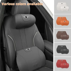 Leather Car Headrest Neck Pillow Lumbar Cushion For MINI Cooper One JCW Clubman Countryman R55 R56 F55 F56 R57 R58 R59 R60 R50