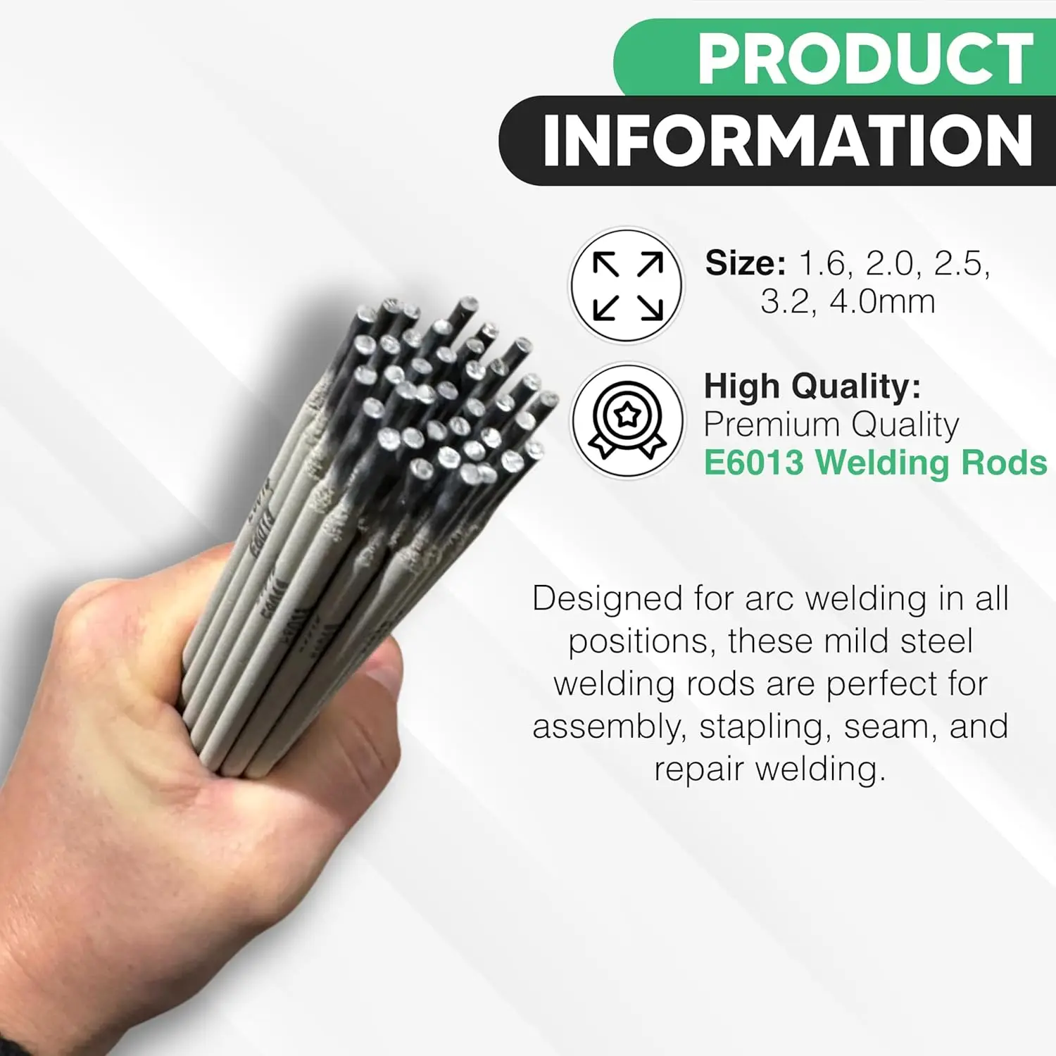 MKGT® General Purpose E6013 Arc Welding Electrodes, suitable for low carbon steel (2.0mm-2.5mm, 50 pieces)