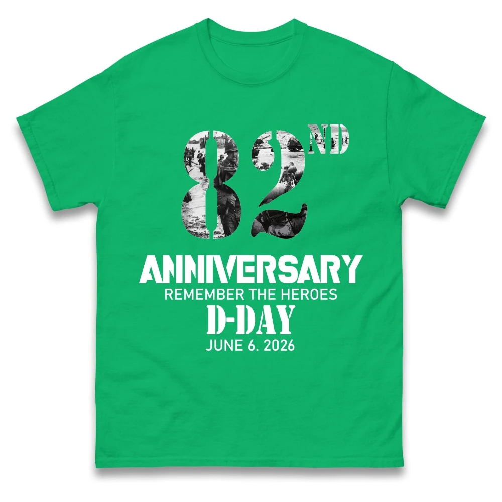 D Day Normandy TShirt 82nd Anniversary Remember The Heroes Honor Courage Tribute Bravery Clothing Men Summer Cotton Streetwear view 5