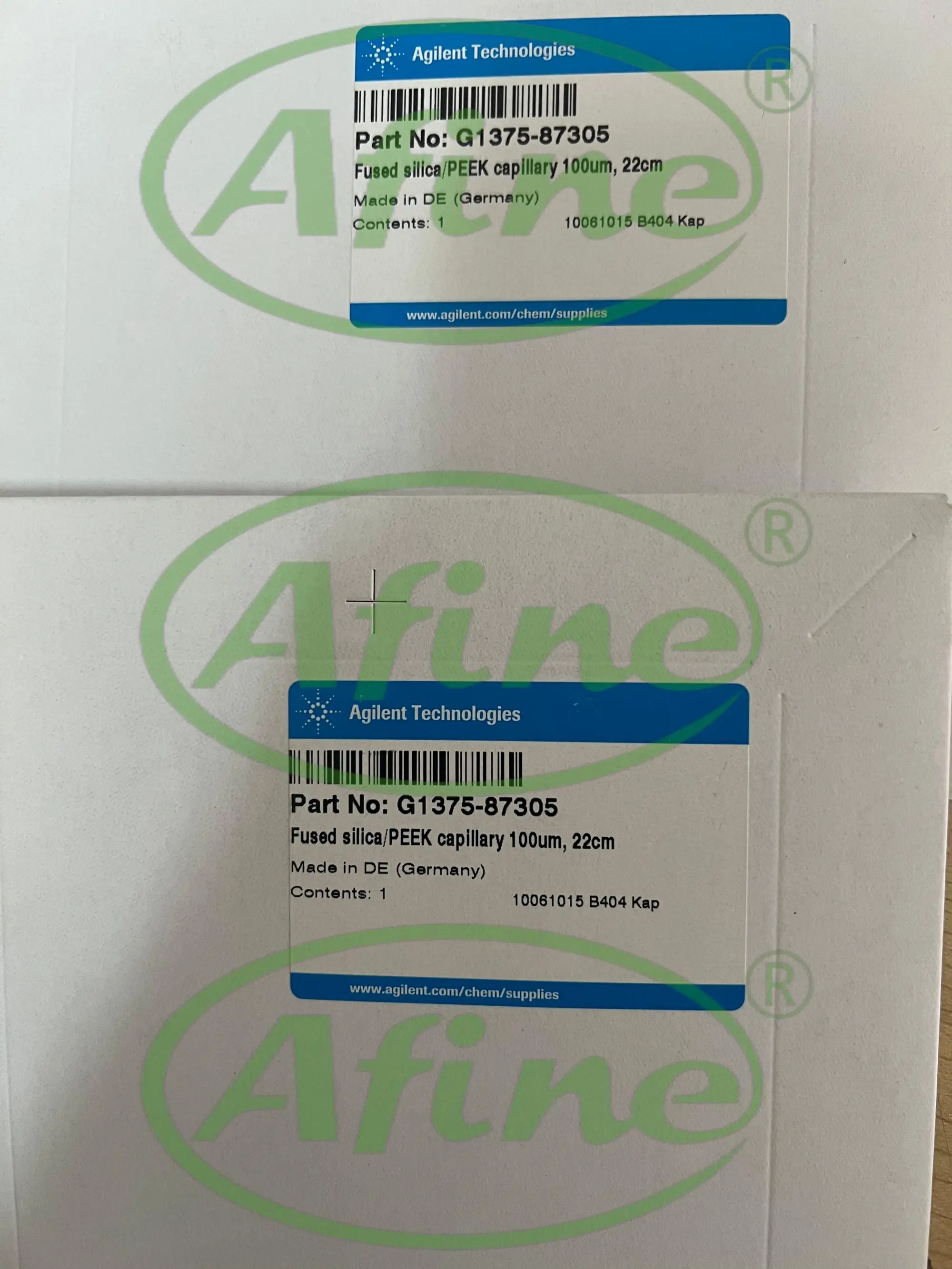 

AFINE Agilent PEEK Coated Fused Silica Capillaries G1375-87305 PEEK Capillary Tubing 100µm*280 mm 2 fittings