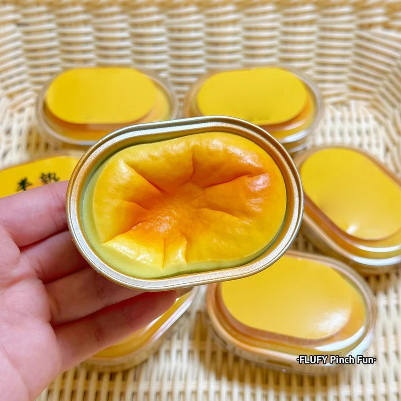 Simulation Half‑Baked Cheese Cake Squishy Moist Soft PU Slow Rebound Imitation French Cake Stress Relief Decompression Squishy
