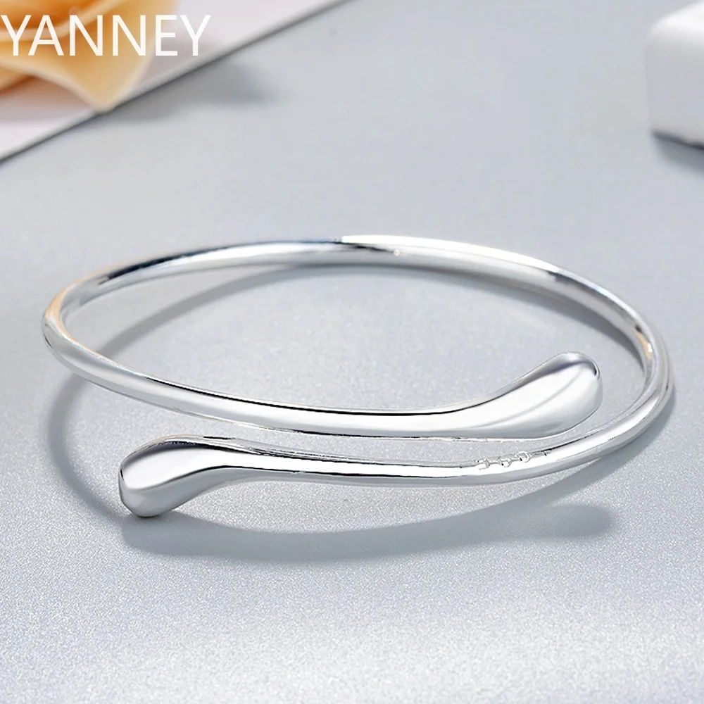 Charm 925 Sterling Silver Bracelets for Women fine Water droplets bangles lady Fashion Wedding Party Christmas Gift Jewelry