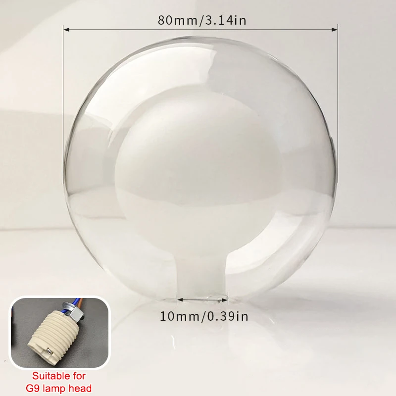 1Pcs Ball In Ball G9 Globe Glass Shade Replacement Clear White D80mm D100mm D120mm Fitter Opening Lampshade G9 Cover
