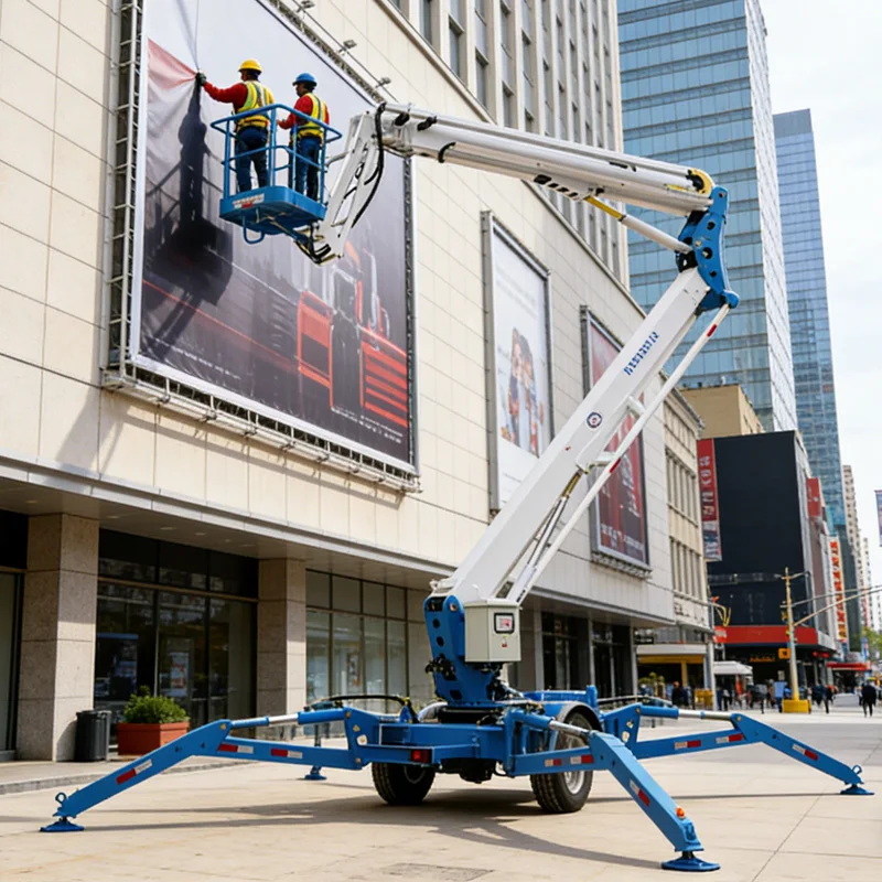 Customized 12-24m Hydraulic Towable Boom Lift 200kg For Garden Tree Work CE Certified
