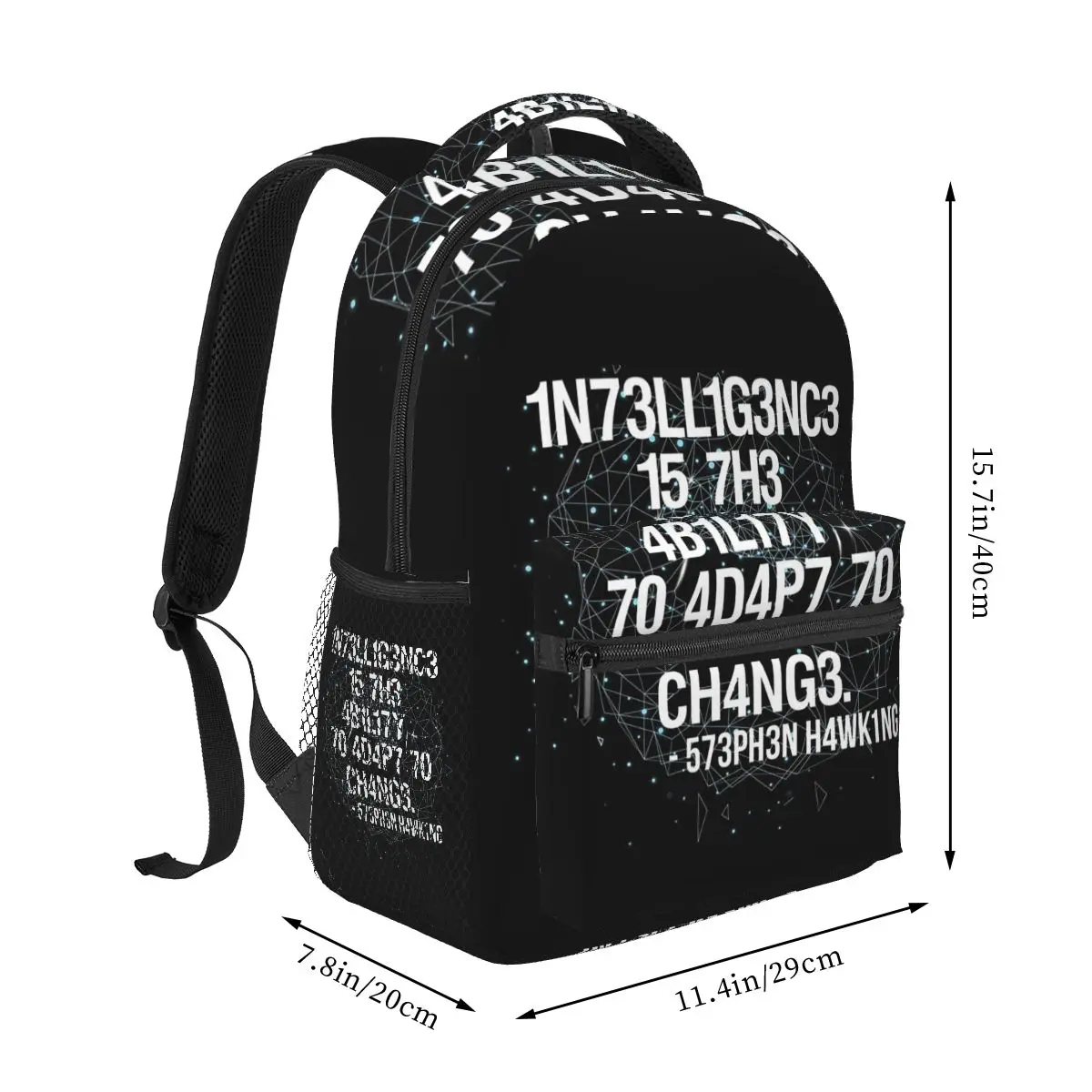 Geek Tops 1n73llig3nc3 Intelligence Is The Ability To Adapt To Change Student Backpack School Bag Daypack Bookbag Shoulder Bags
