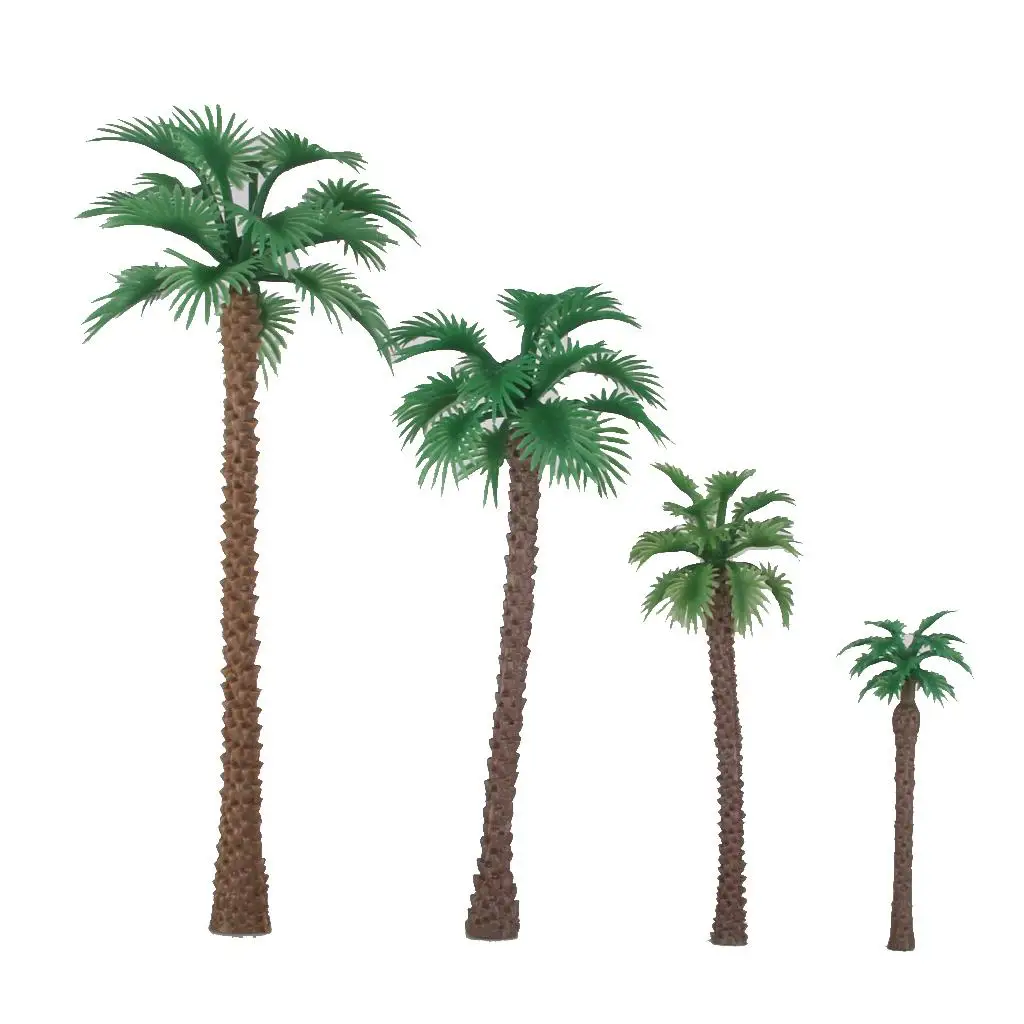 12 Model Palm Trees Railway Artificial Scenery Wargame Plastic Tree HO Scale