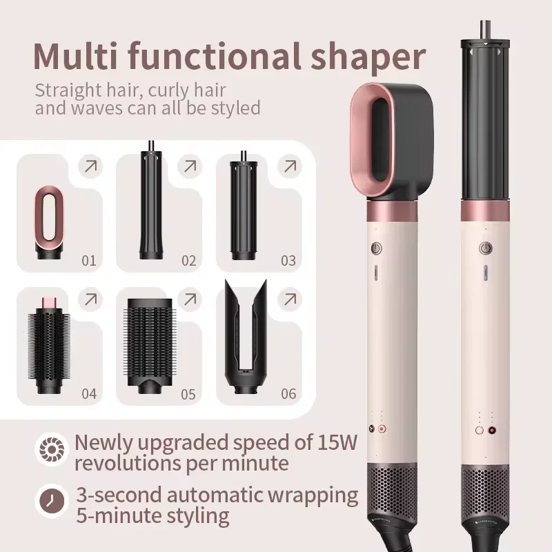 2026220V 6 in 1 Hair Styler Hairdryer Brush 1700W High-Speed Hair-care Negative Ionic Blow Dryer Fast Drying Multi