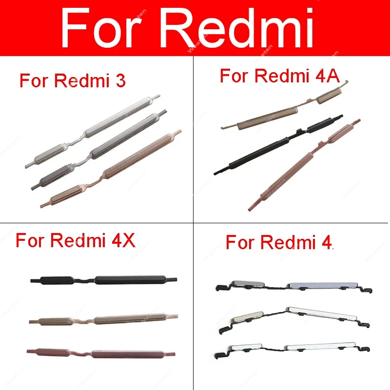 Volume Power Side Button For Xiaomi Redmi 3 4A 4X 4 Prime Pro SD435 On/off Power Volume Switch Side Keypad Button Repair Parts