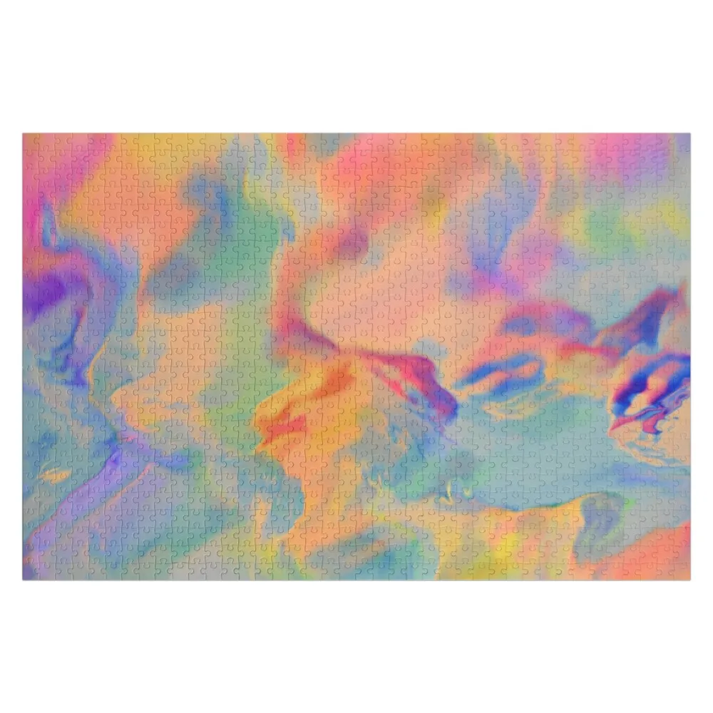 Gorgeous Iridescent Liquid Holographic Gradient Jigsaw Puzzle Personalised Wooden Animal Photo Custom Wooden Name Puzzle