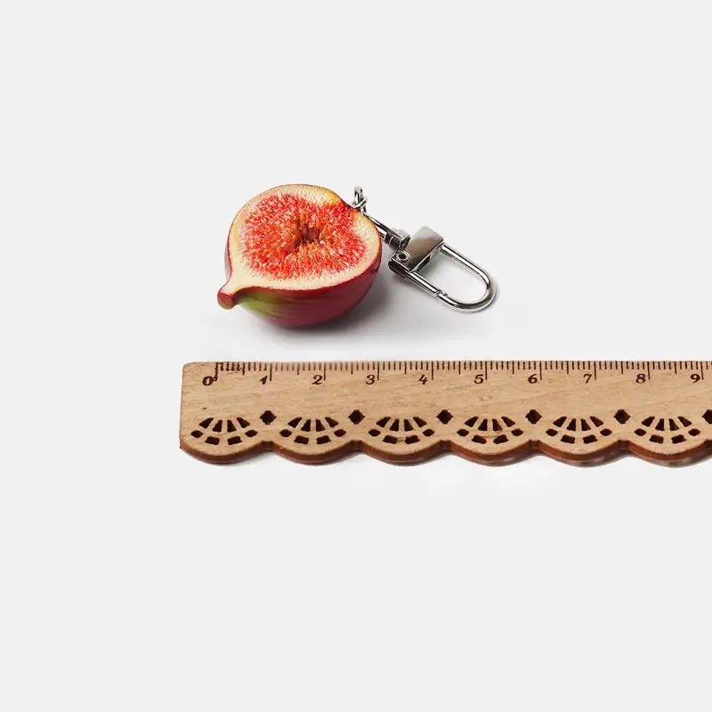 Niedlicher Frucht-Taschenanhänger, süßer Schlüsselanhänger, realistischer Frucht-Schlüsselanhänger, süßer halbgeschnittener Frucht-Schlüsselanhänger für Gepäck, Geschenk für Teenager – Detail 1