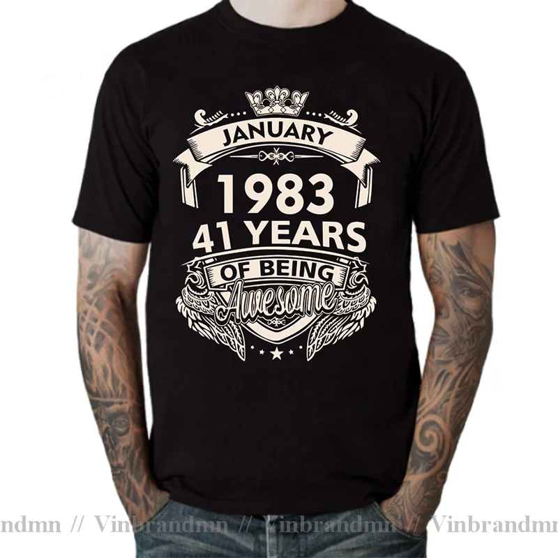 Born In 1983 November September October December January Febuary March April May June July August 41 Years Awesome Birth T Shirt