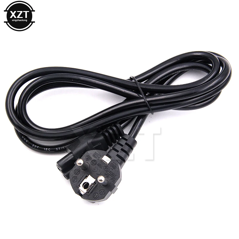 1.5m Laptop Power Cord 3 Prong EU Plug  AC Power Adapter Extension Cable For Dell HP Notebook PC Computer Monitor Printer