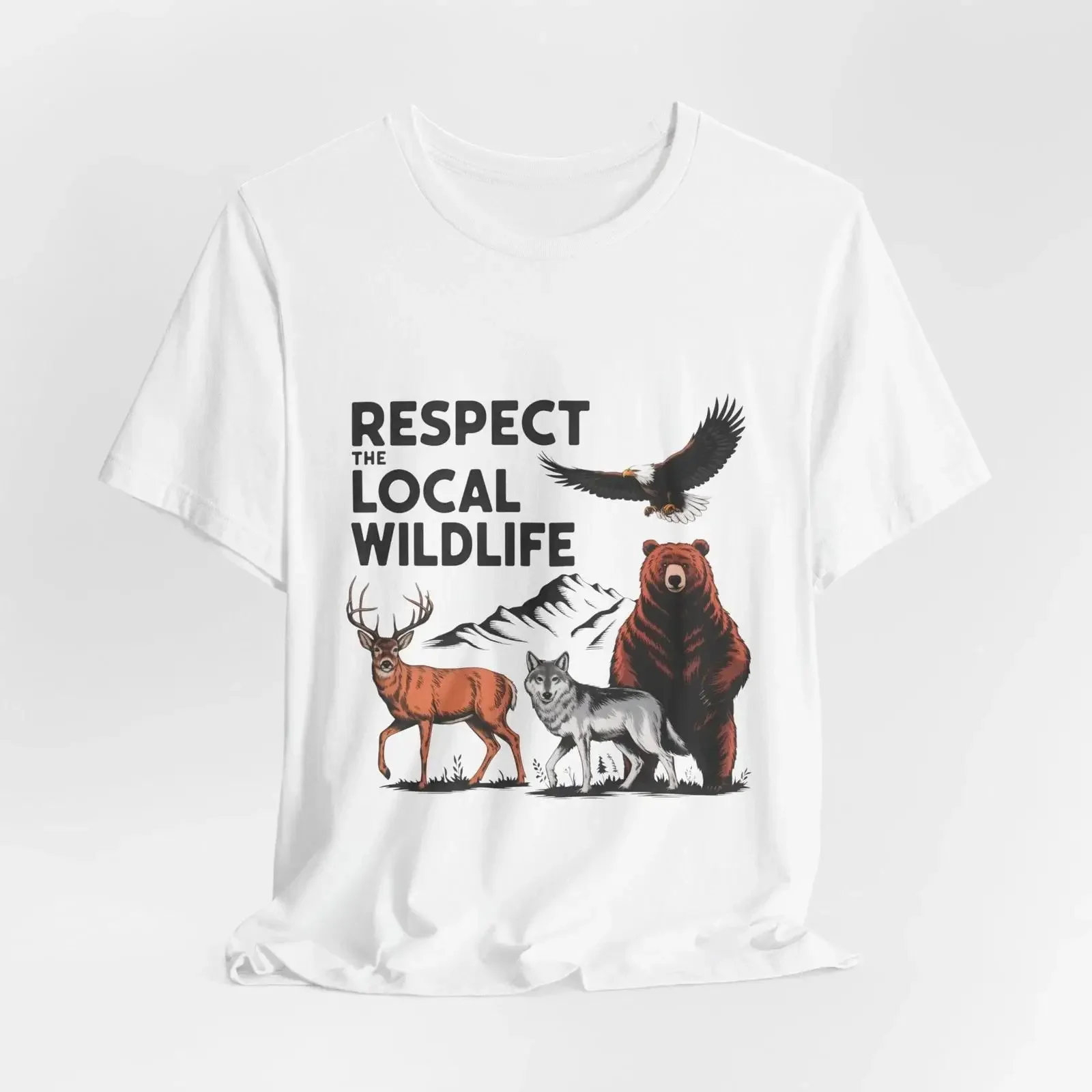 Respect the Local Wildlife T Shirt Naturschutz Camping Enthusiasten vintage Washed streetwear Casual Unisex designer clothes
