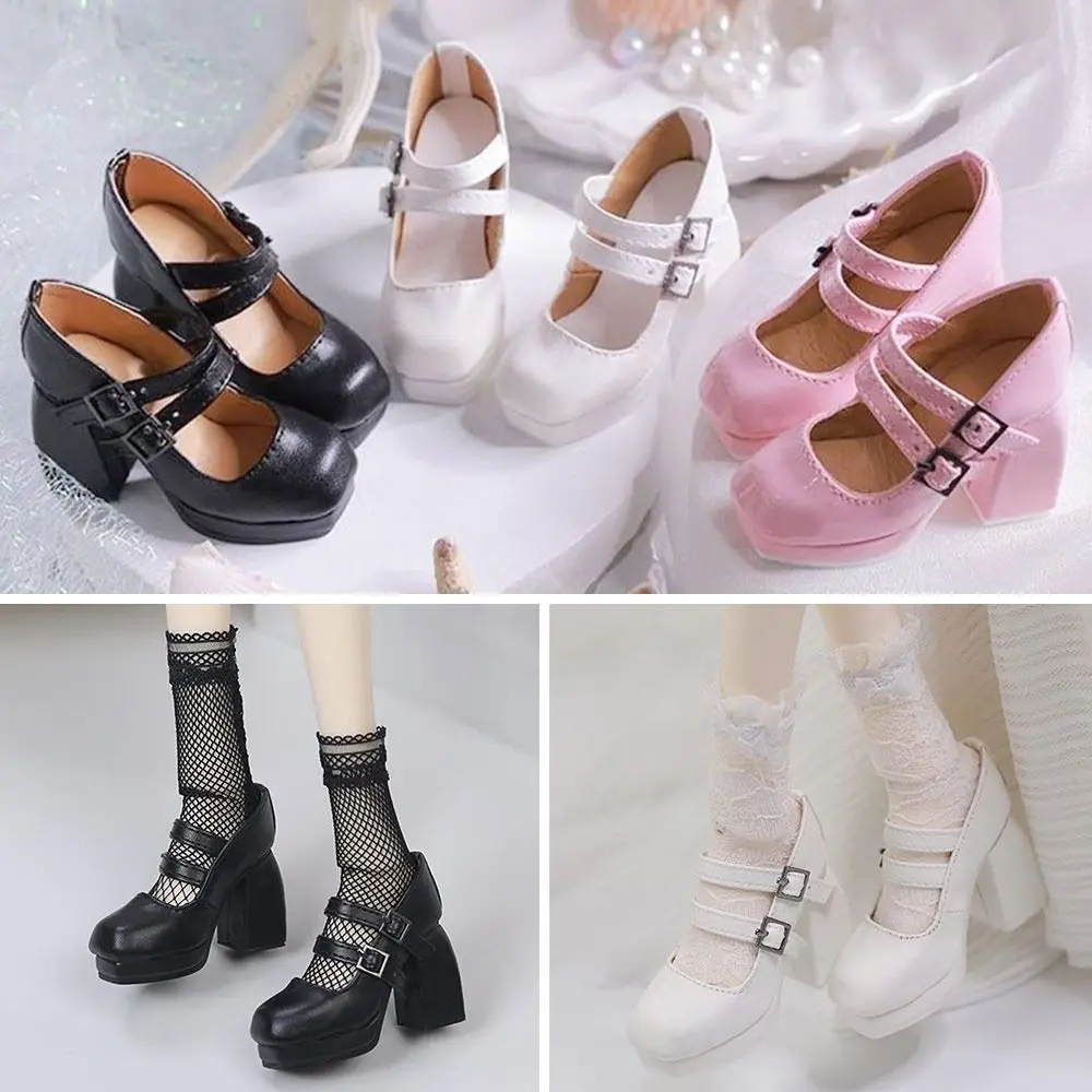 Modne buty dla lalek PU Leather Cute Princess High Heels Sexy DIY Accessories Play House Shoes for 1/3 1/4 BJD 45/60cm Dolls